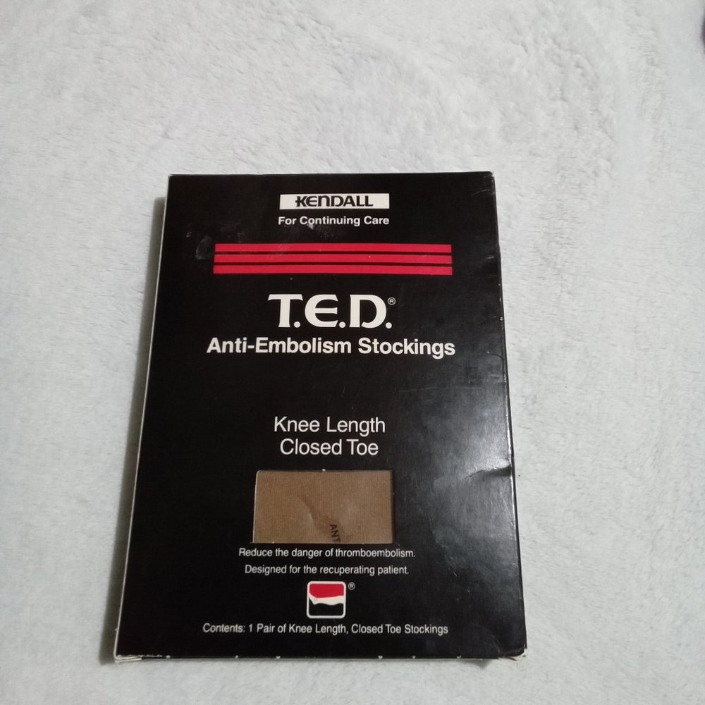 GENUINE T.E.D. Anti-Embolism Stockings Large Long Beige 4335 Knee Length